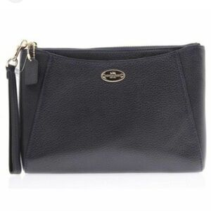 Coach Midnight Blue Leather Wristlet